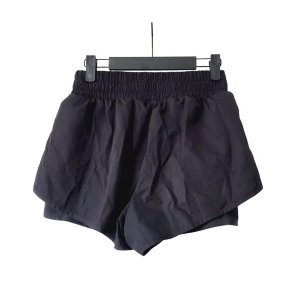 Aerie Offline Hugger Champ High Rise Black Nylon Gym Running Lounge Shorts M - Picture 3 of 8